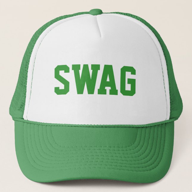 green swag snapback trucker hat (Front)