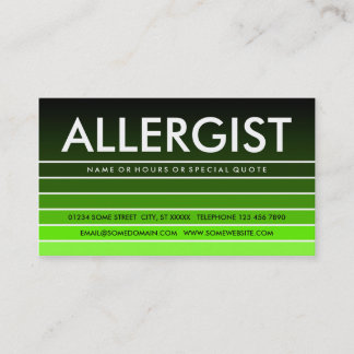 green swatch ALLERGIST Business Card