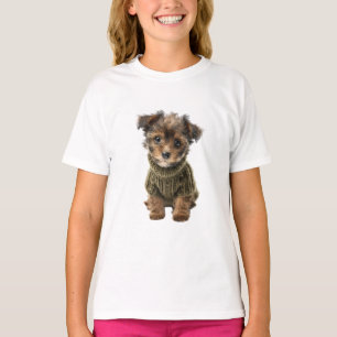 Green Sweater Yorkie Puppy Kids