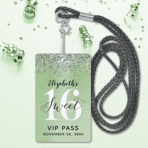 Green Sweet 16 Birthday VIP Badge