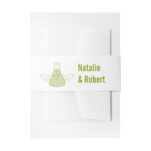 Green Sweet Chemistry Wedding Belly Bands Invitation Belly Band