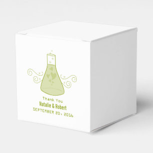 Green Sweet Chemistry Wedding Favor Boxes