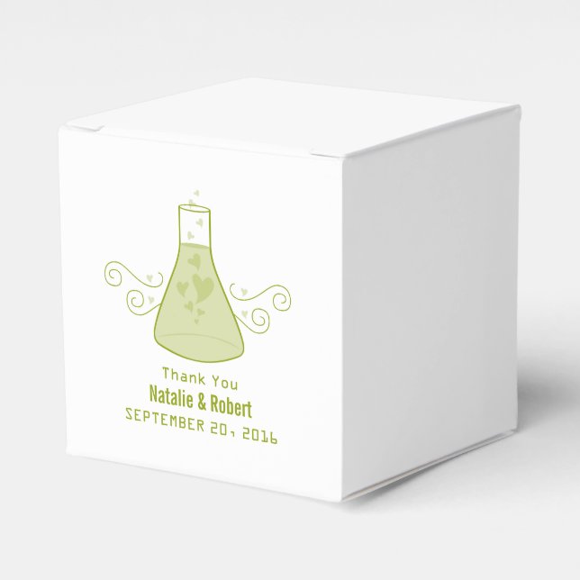 Green Sweet Chemistry Wedding Favor Boxes (Front Side)