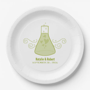 Green Sweet Chemistry Wedding Paper Plates