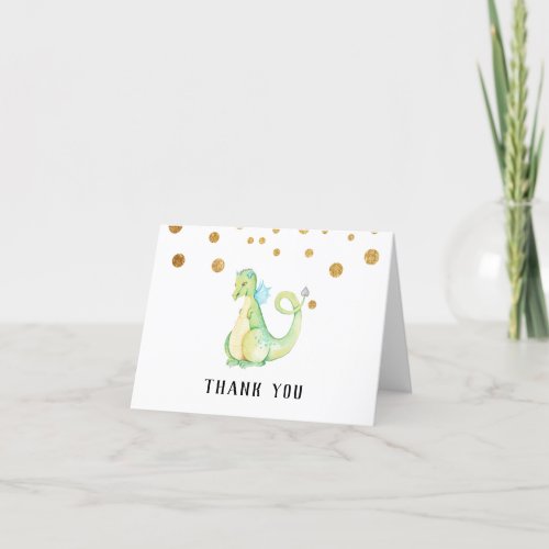 * Green Sweet Dragon Baby Shower Cute Thank You