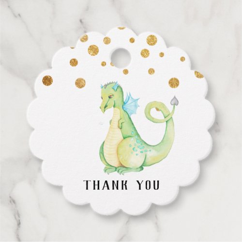  Green Sweet Dragon Baby Shower Cute Thank You Favor Tags