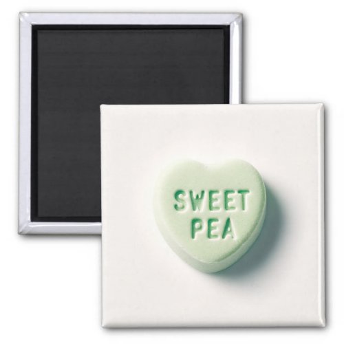Green Sweet Pea Candy Heart Magnet
