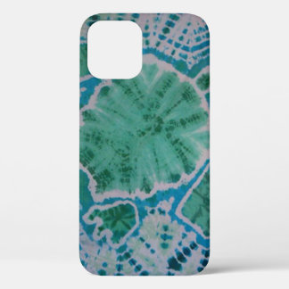 Green Swimming Turtle Ripples Tie Dye iPhone 12 Case