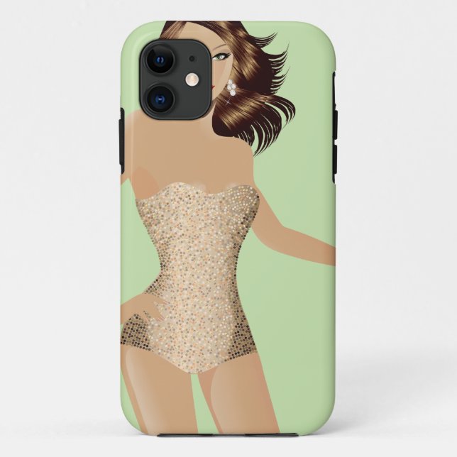 Green Swimsuit Girl iPhone 5 Barely There™ Case-Mate iPhone Case (Back)