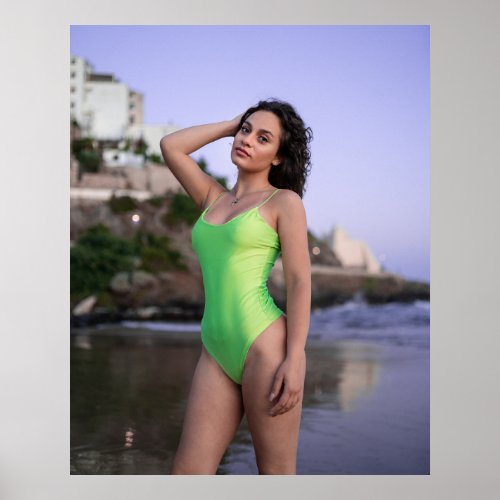 Green Swimsuit Model 24x30 Poster