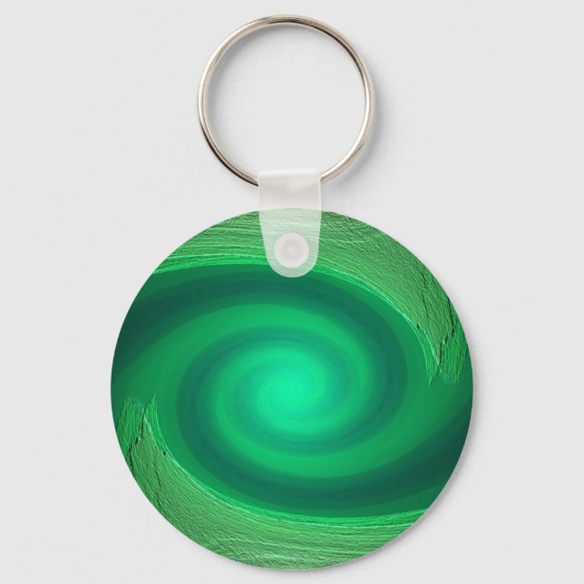 green swirl abstract keychain (Front)