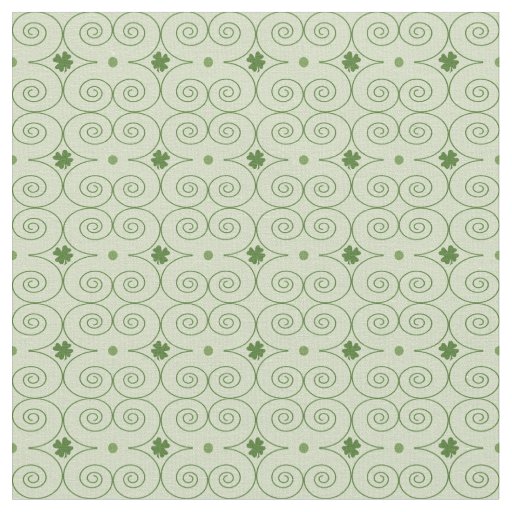 Green Swirl and Clover Pattern Fabric