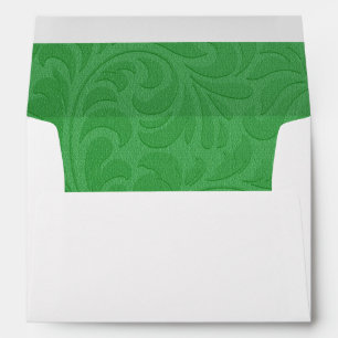Green Swirl Christmas Greeting Card Envelope