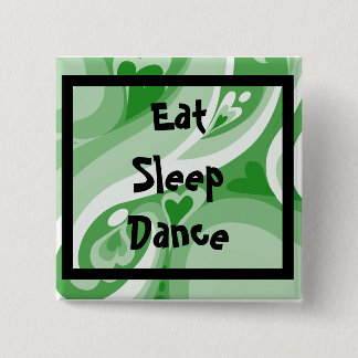 Green Swirl, EatSleepDance Pinback Button