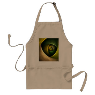 Green Swirl Floral Modern Abstract Art Pattern #23 Adult Apron