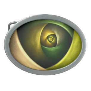 Green Swirl Floral Modern Abstract Art Pattern #23 Belt Buckle