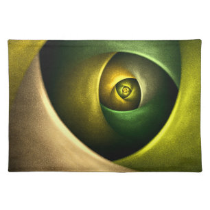 Green Swirl Floral Modern Abstract Art Pattern #23 Cloth Placemat