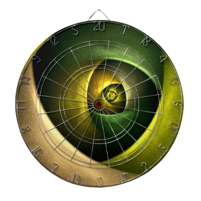Green Swirl Floral Modern Abstract Art Pattern #23 Dart Board (Front)