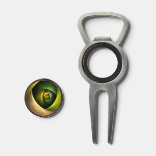 Green Swirl Floral Modern Abstract Art Pattern #23 Divot Tool