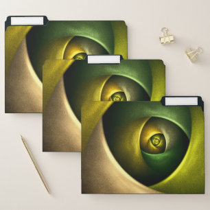 Green Swirl Floral Modern Abstract Art Pattern #23 File Folder