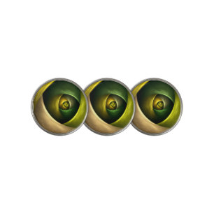 Green Swirl Floral Modern Abstract Art Pattern #23 Golf Ball Marker