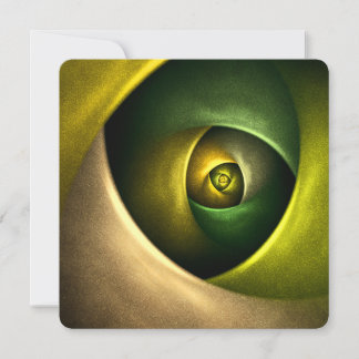 Green Swirl Floral Modern Abstract Art Pattern #23 Invitation