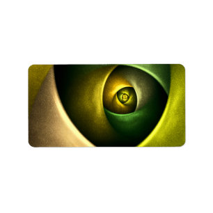 Green Swirl Floral Modern Abstract Art Pattern #23 Label