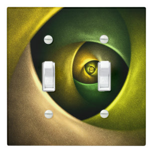 Green Swirl Floral Modern Abstract Art Pattern #23 Light Switch Cover