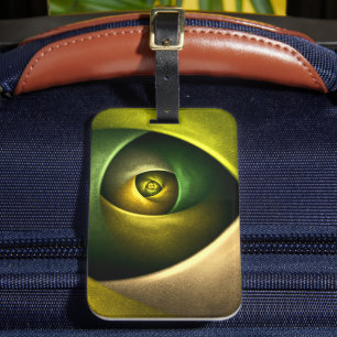Green Swirl Floral Modern Abstract Art Pattern #23 Luggage Tag