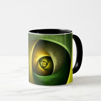 Green Swirl Floral Modern Abstract Art Pattern #23