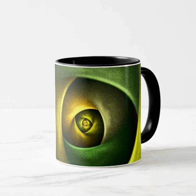 Green Swirl Floral Modern Abstract Art Pattern #23 Mug (Front Right)