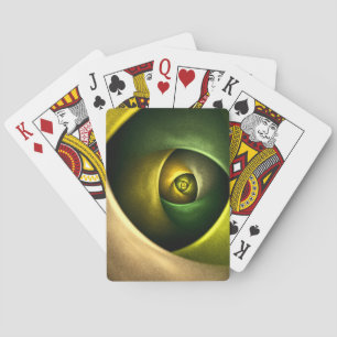 Green Swirl Floral Modern Abstract Art Pattern #23 Poker Cards