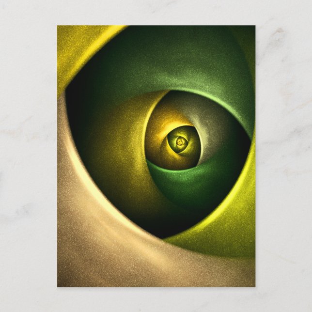 Green Swirl Floral Modern Abstract Art Pattern #23 Postcard (Front)