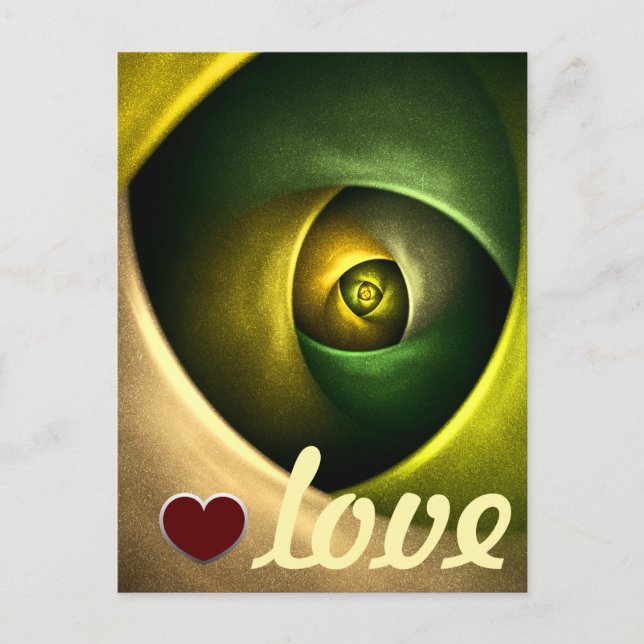 Green Swirl Floral Modern Abstract Art Pattern #23 Postcard (Front)