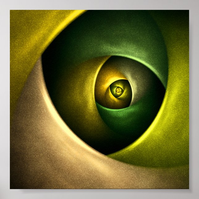 Green Swirl Floral Modern Abstract Art Pattern #23 Poster (Front)