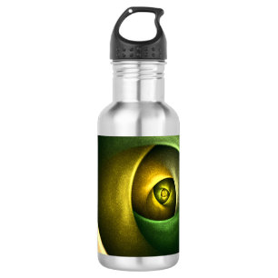 Green Swirl Floral Modern Abstract Art Pattern #23 Stainless Steel Water Bottle