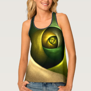 Green Swirl Floral Modern Abstract Art Pattern #23 Tank Top