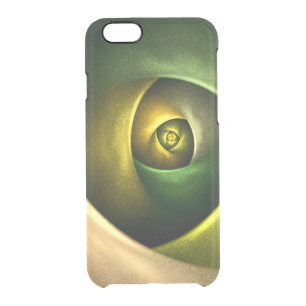 Green Swirl Floral Modern Abstract Art Pattern #23 Clear iPhone 6/6S Case