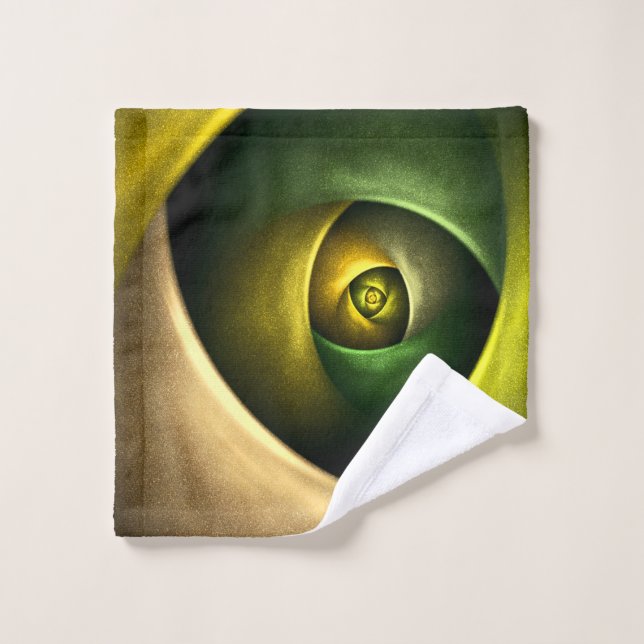 Green Swirl Floral Modern Abstract Art Pattern #23 Wash Cloth (Wash Cloth)