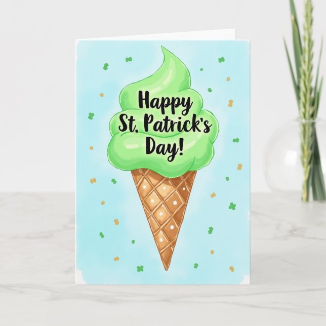 Green Swirl Ice Cream Card (Front)