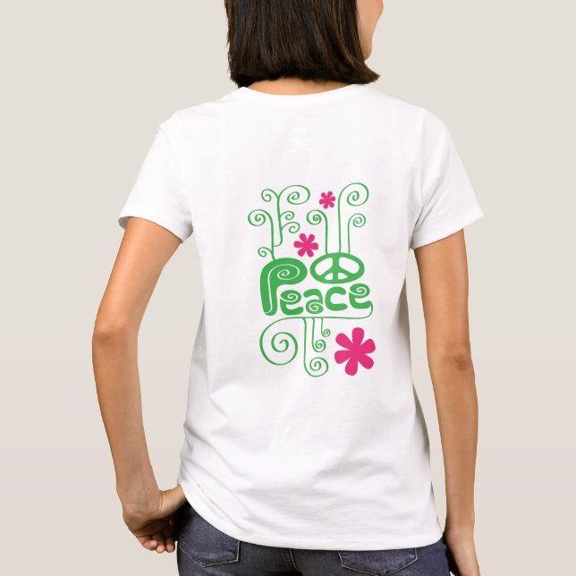 Green Swirls Peace Tshirt (Back)