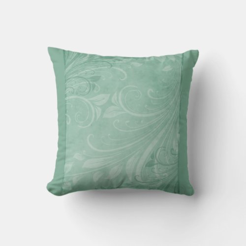 Green Swirls Throw Pillow