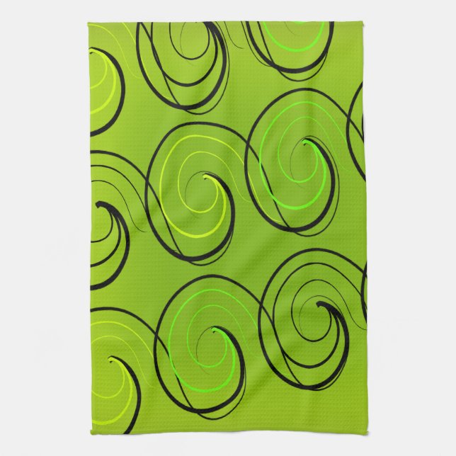 Green Swirls Towel (Vertical)