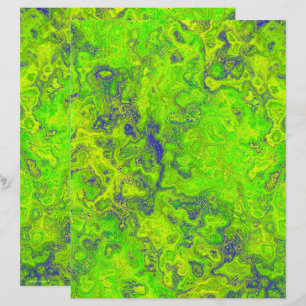 Green Swirly Marble Scrapbook Paper 2-Sided Page