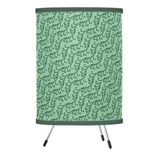 Green Swirly Vine Tripod Lamp (Right)