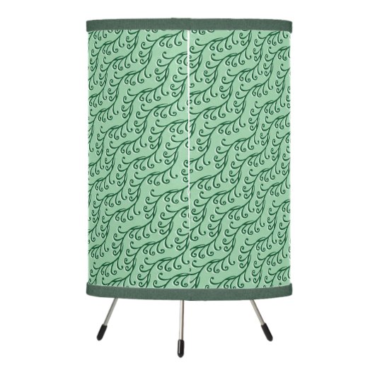 Green Swirly Vine Tripod Lamp (Back)