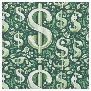 green symbol dollar sign fabric