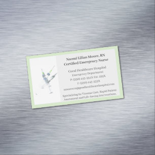 Green Syringes Healthcare Registered Nurse  Business Card Magnet