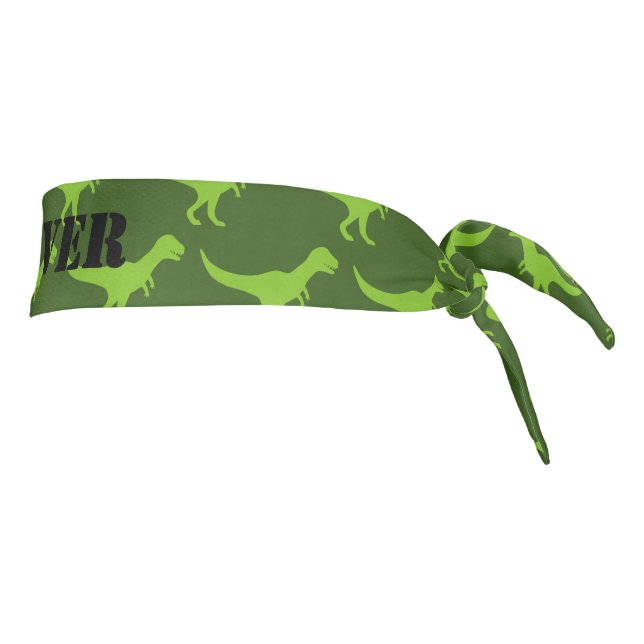 Green t-rex dinosaur print headbands for kids (Rotate 90)