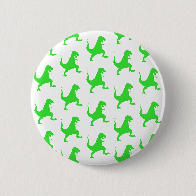 Green t-rex pattern button (Front)